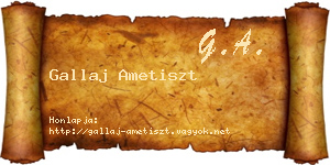 Gallaj Ametiszt névjegykártya